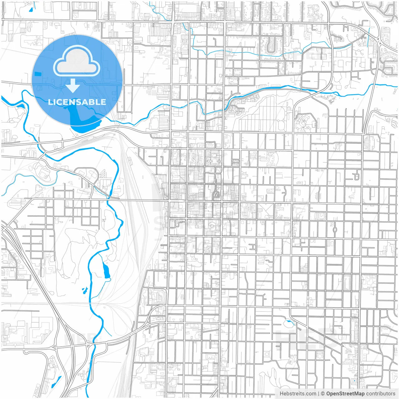 Ogden, Utah, United States, city map with high resolution roads.
