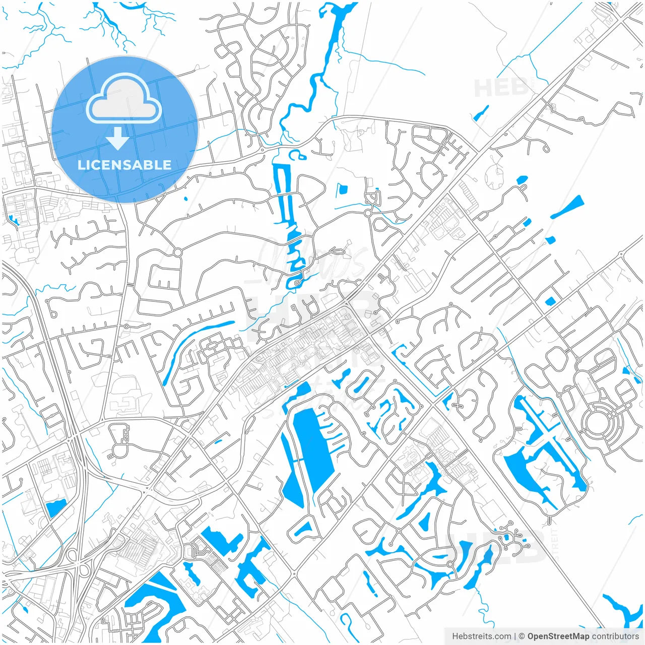 Mount Pleasant, South Carolina, United States, city map with high resolution roads.