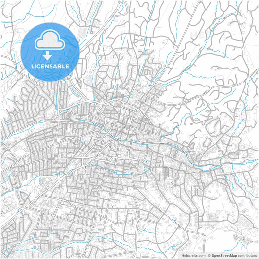 Santa Fe, New Mexico, United States, city map with high resolution roads.