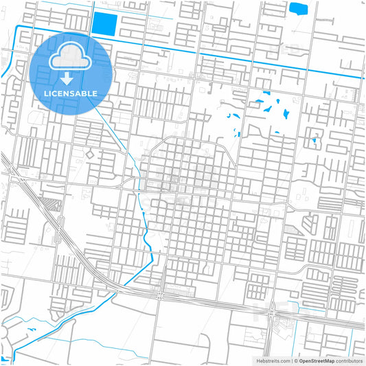 Mission, Texas, United States, city map with high resolution roads.