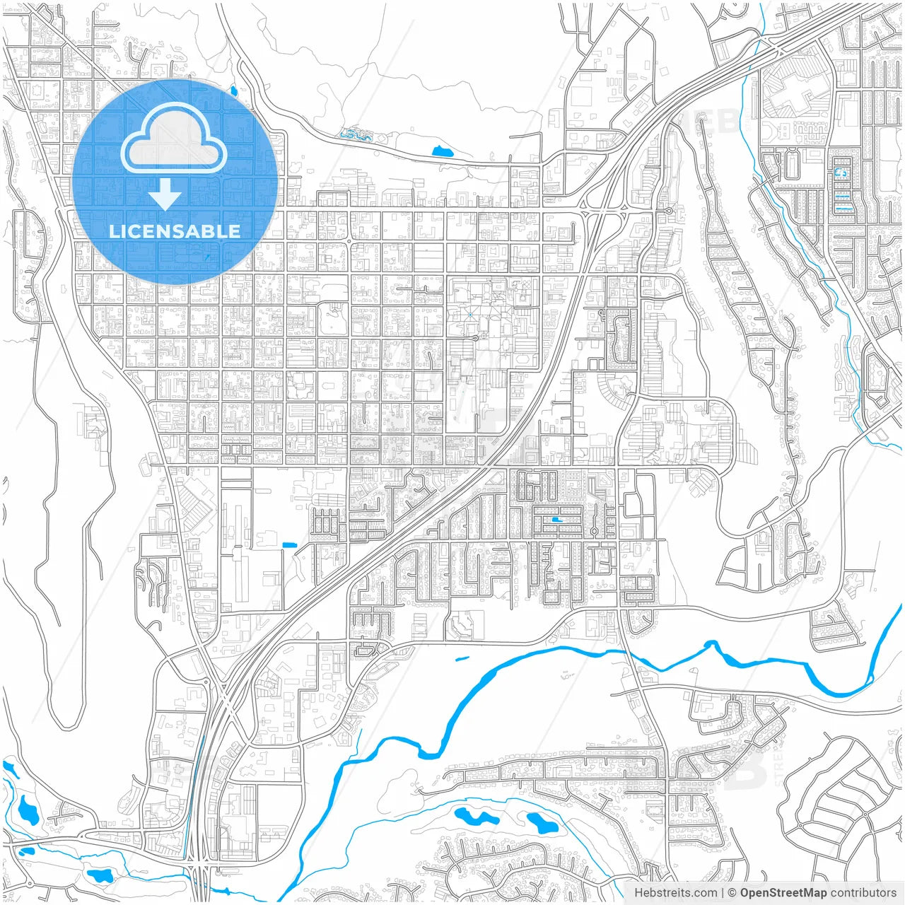 St. George, Utah, United States, city map with high resolution roads.