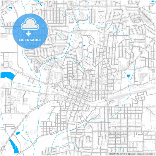 Longview, Texas, United States, city map with high resolution roads.