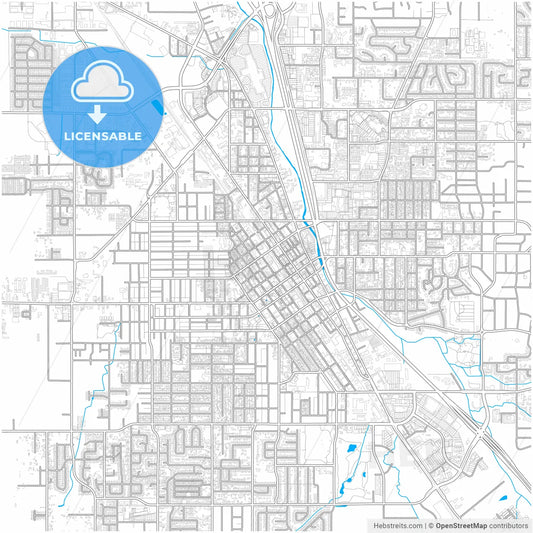 Medford, Oregon, United States, city map with high resolution roads.