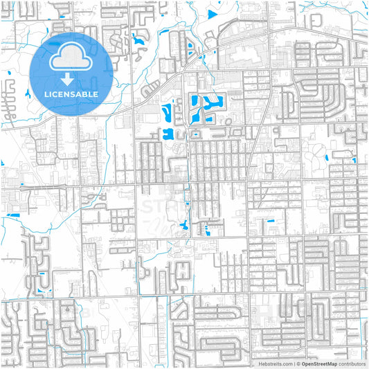 Westland, Michigan, United States, city map with high resolution roads.