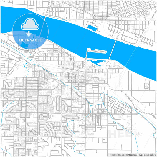 Kennewick, Washington, United States, city map with high resolution roads.