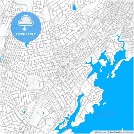 New Rochelle, New York, United States, city map with high resolution roads.
