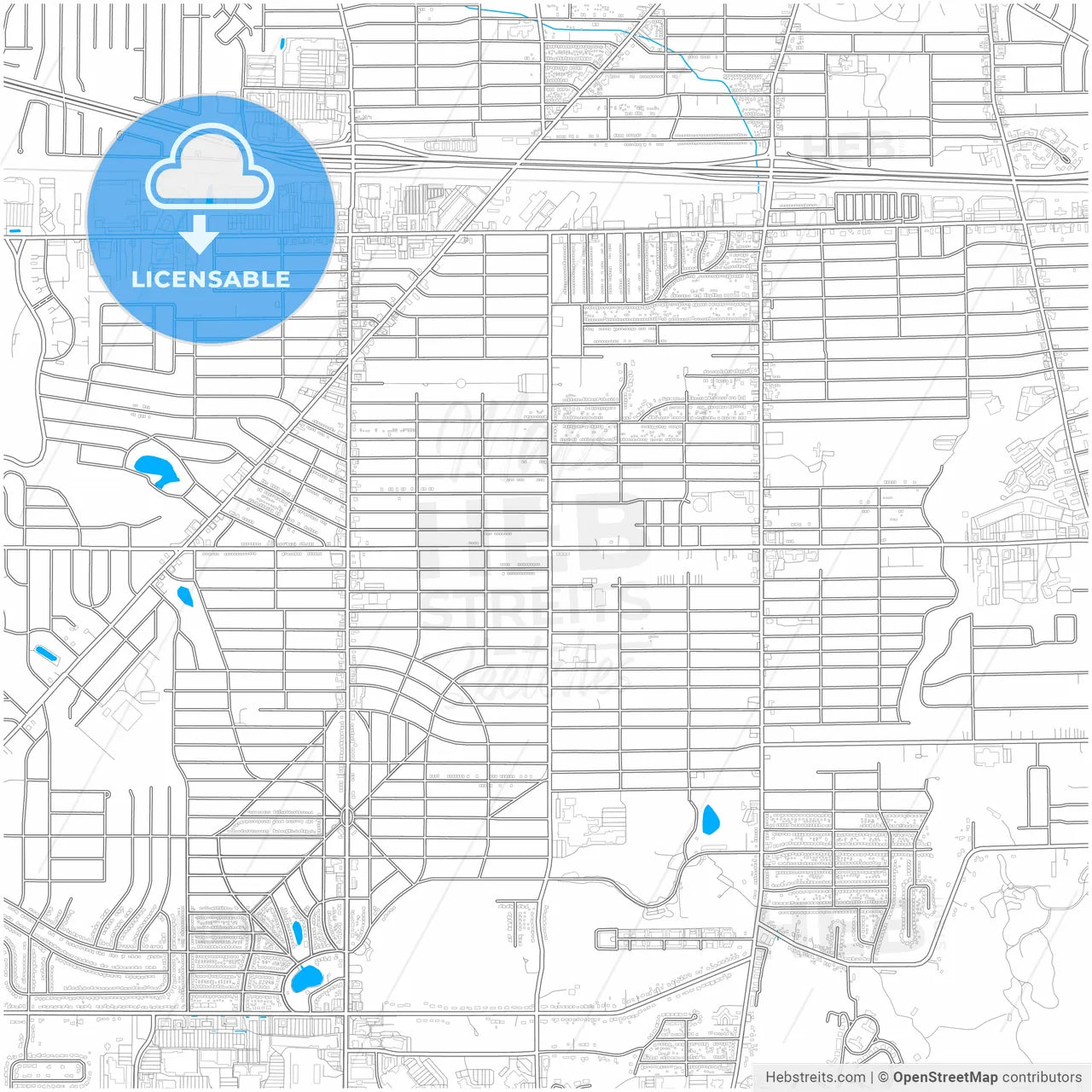 Parma, Ohio, United States, city map with high resolution roads.