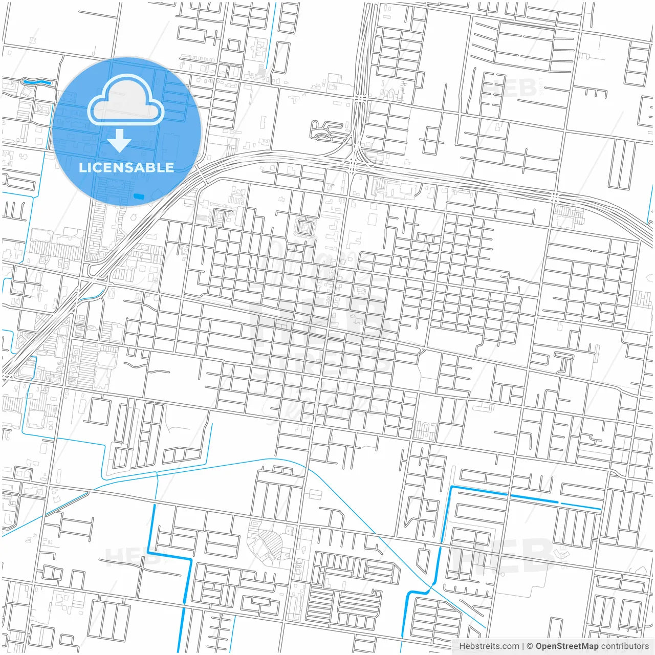 Pharr, Texas, United States, city map with high resolution roads.