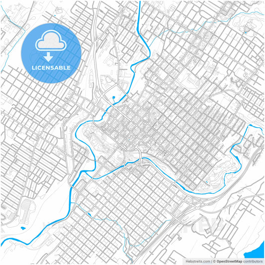 Scranton, Pennsylvania, United States, city map with high resolution roads.
