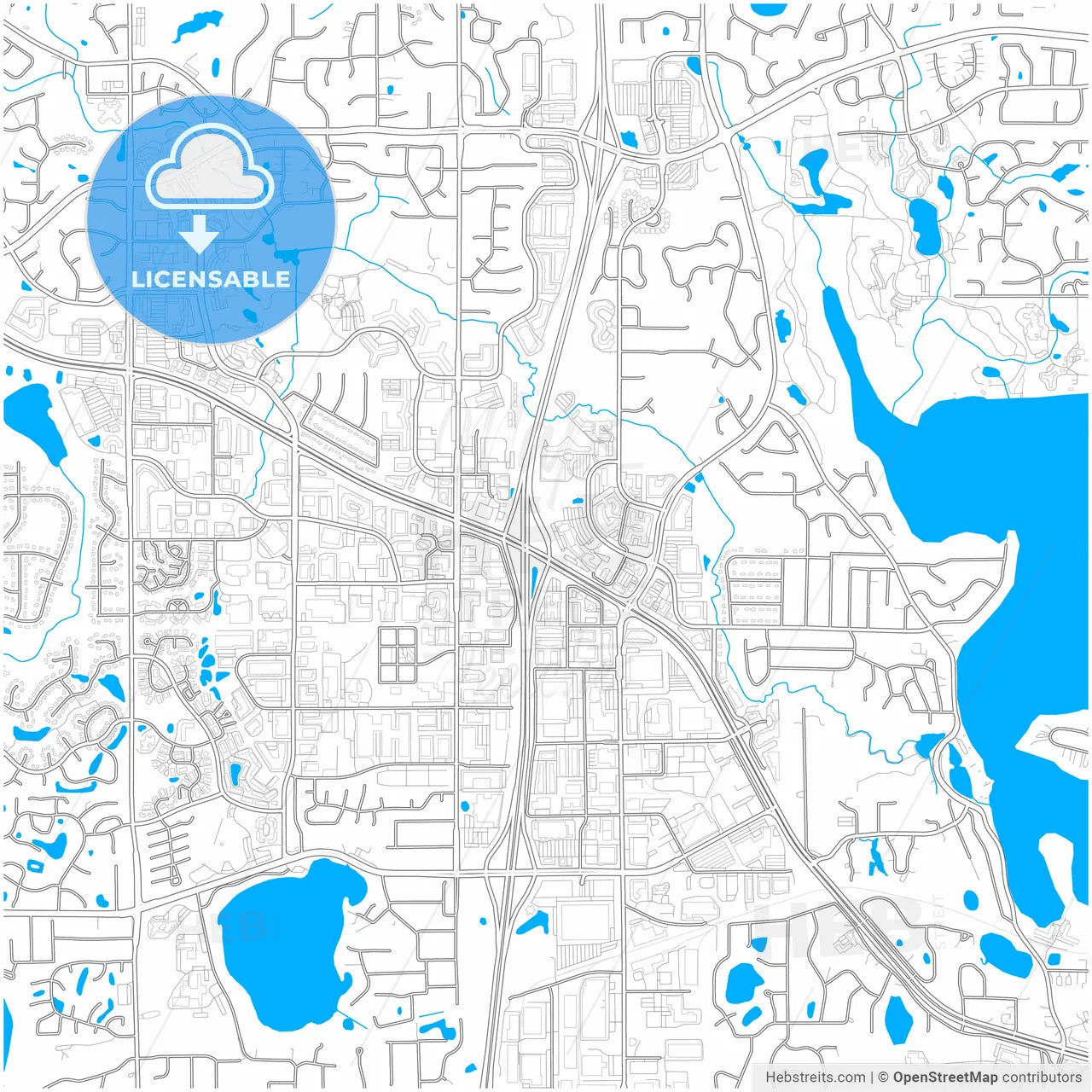 Plymouth, Minnesota, United States, city map with high resolution roads.