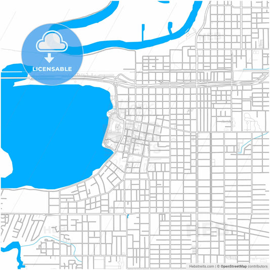 Lake Charles, Louisiana, United States, city map with high resolution roads.