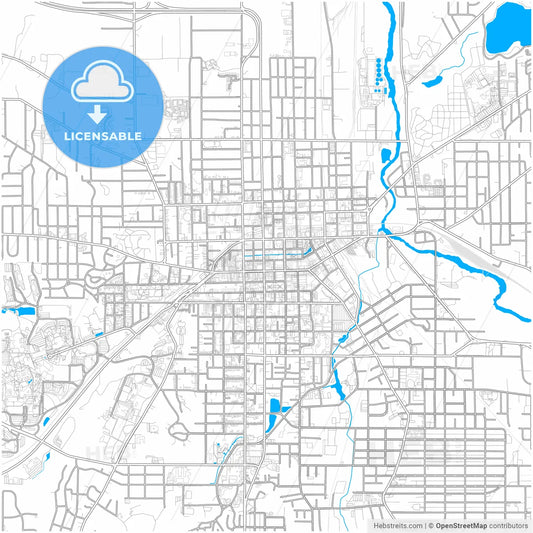 Kalamazoo, Michigan, United States, city map with high resolution roads.
