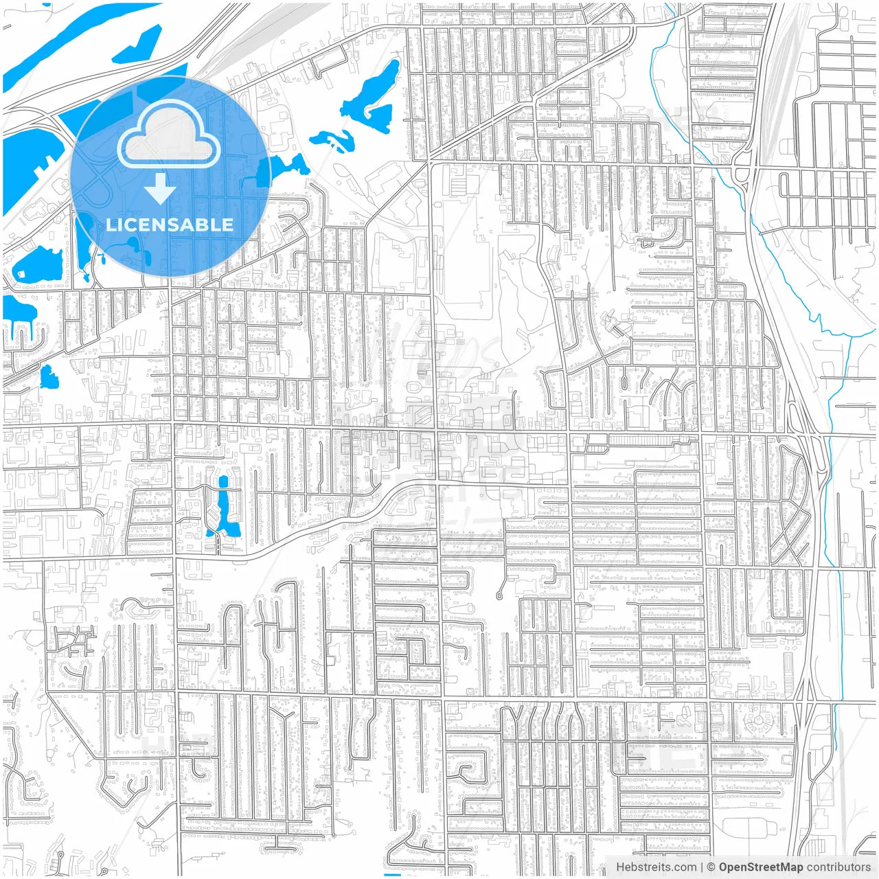 Wyoming, Michigan, United States, city map with high resolution roads.