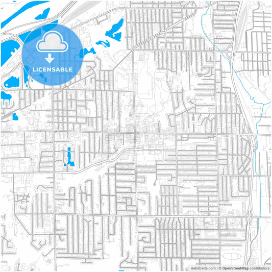 Wyoming, Michigan, United States, city map with high resolution roads.