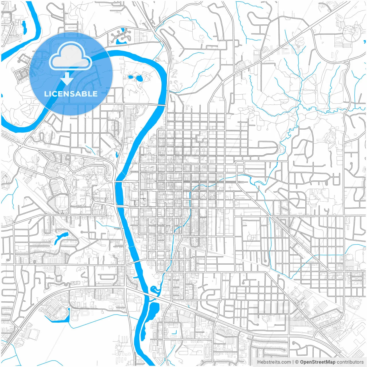 Iowa City, Iowa, United States, city map with high resolution roads.