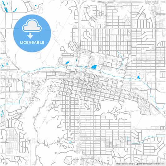 Rapid City, South Dakota, United States, city map with high resolution roads.
