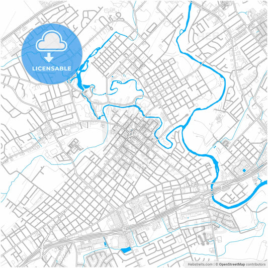 New Braunfels, Texas, United States, city map with high resolution roads.