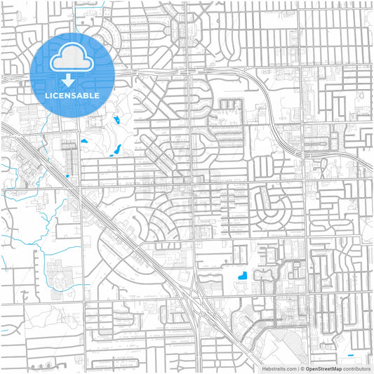 Southfield, Michigan, United States, city map with high resolution roads.