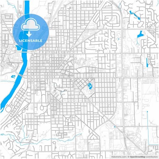 Lafayette, Indiana, United States, city map with high resolution roads.