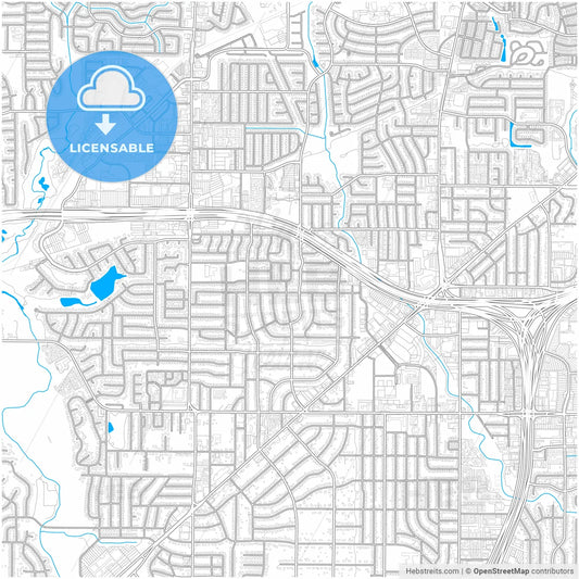 North Richland Hills, Texas, United States, city map with high resolution roads.