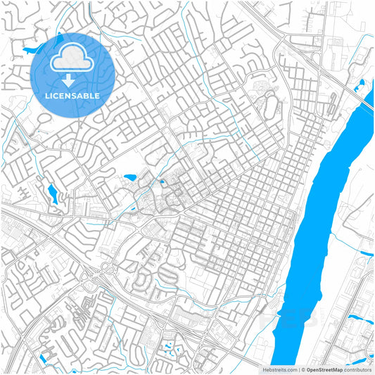 St. Charles, Missouri, United States, city map with high resolution roads.