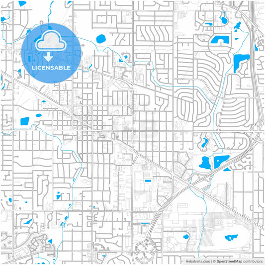 Palatine, Illinois, United States, city map with high resolution roads.