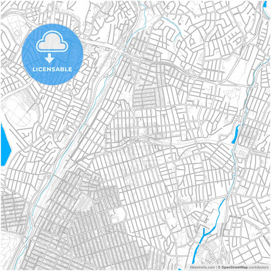 Mount Vernon, New York, United States, city map with high resolution roads.