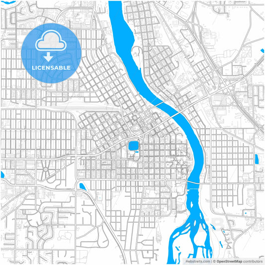 St. Cloud, Minnesota, United States, city map with high resolution roads.