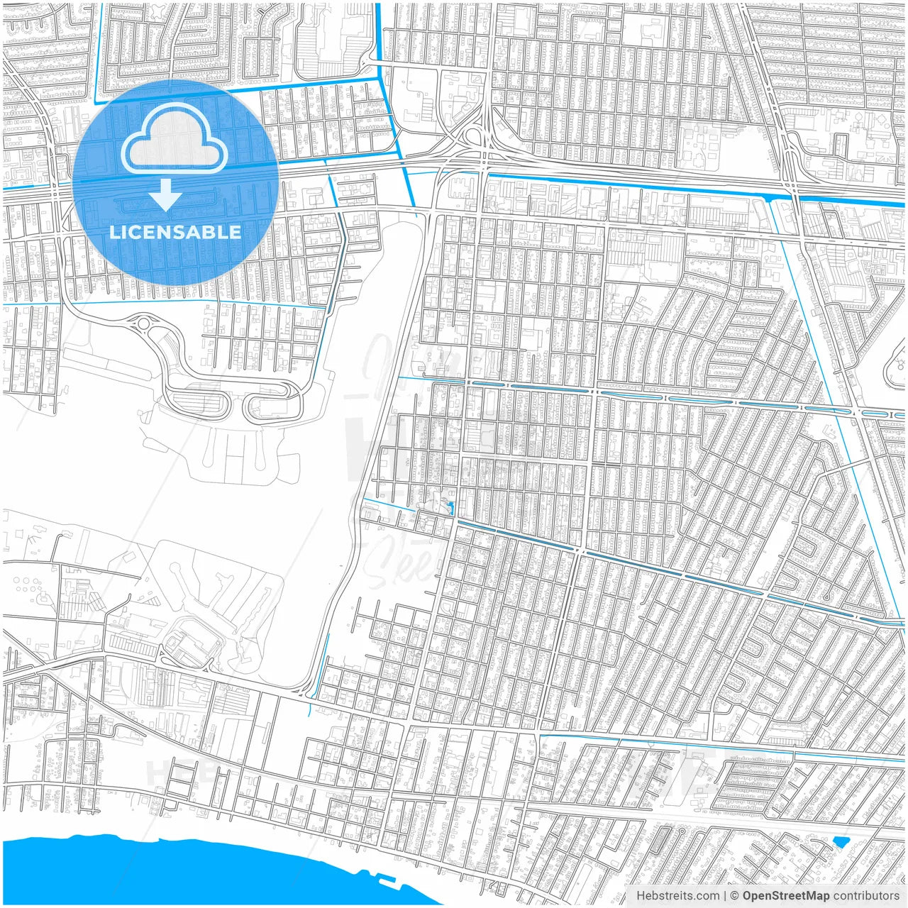 Kenner, Louisiana, United States, city map with high resolution roads.