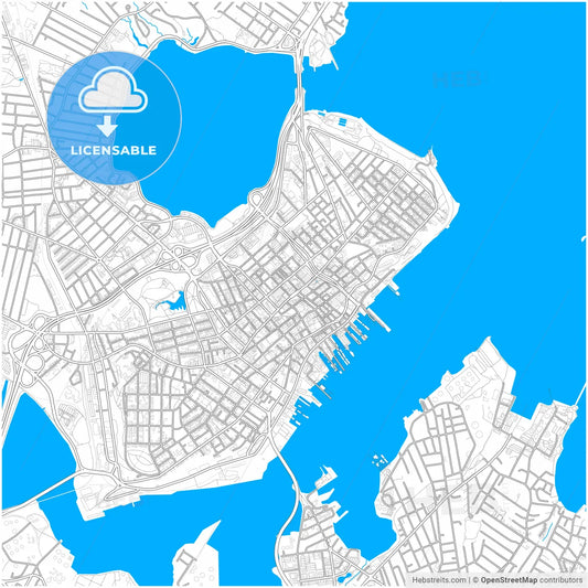 Portland, Maine, United States, city map with high resolution roads.