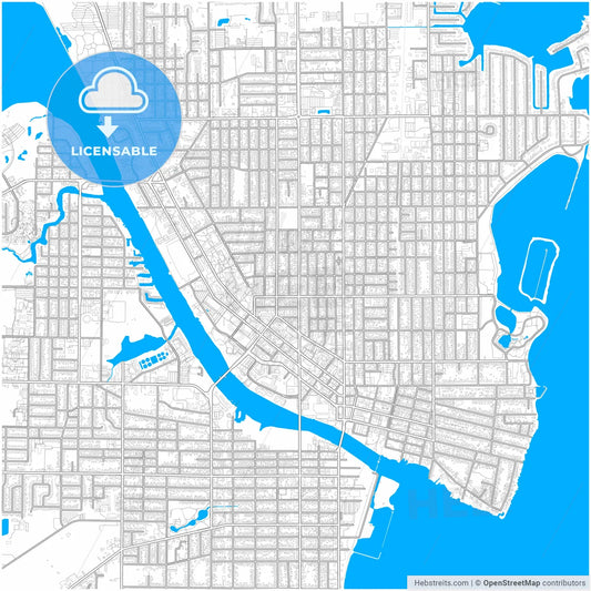Oshkosh, Wisconsin, United States, city map with high resolution roads.