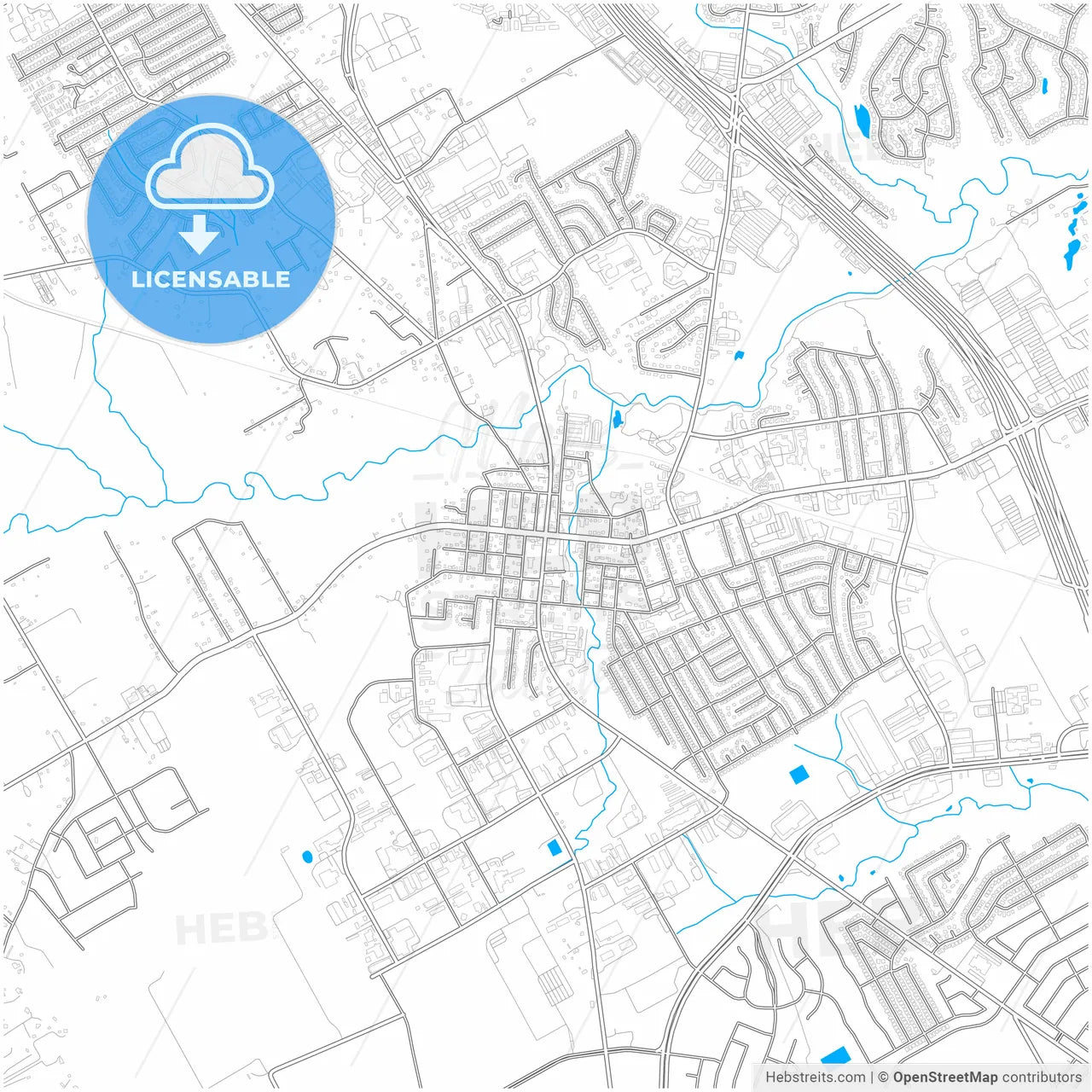 Mansfield, Texas, United States, city map with high resolution roads.