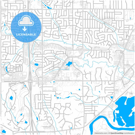 West Des Moines, Iowa, United States, city map with high resolution roads.