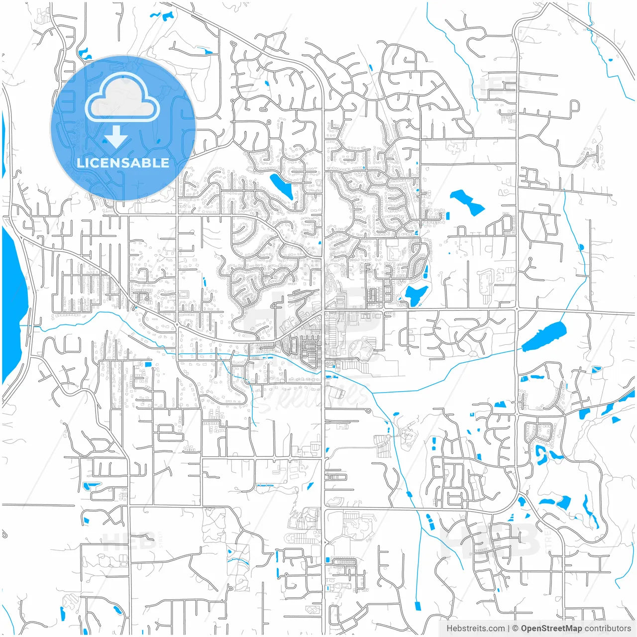 Sammamish, Washington, United States, city map with high resolution roads.