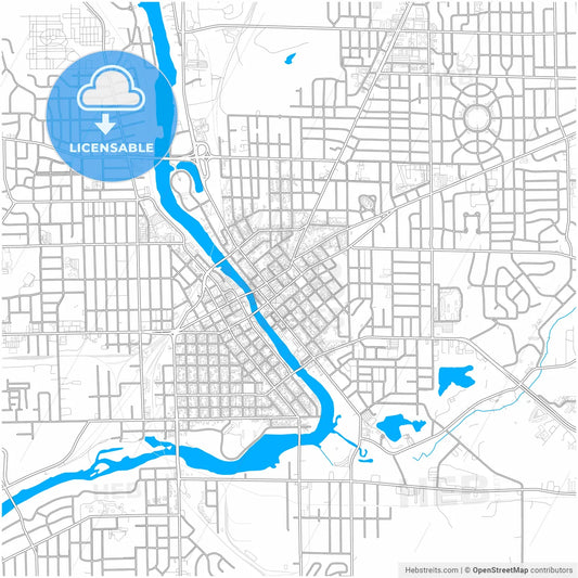 Janesville, Wisconsin, United States, city map with high resolution roads.