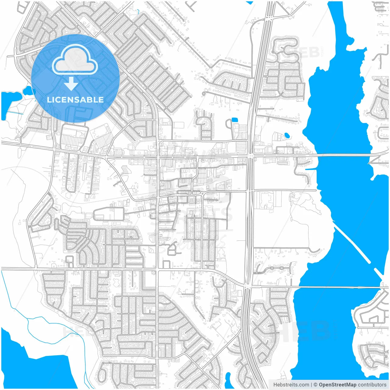 Rowlett, Texas, United States, city map with high resolution roads.