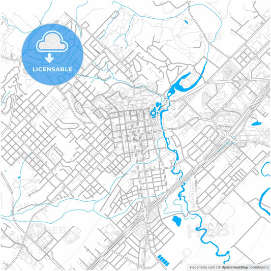 San Marcos, Texas, United States, city map with high resolution roads.