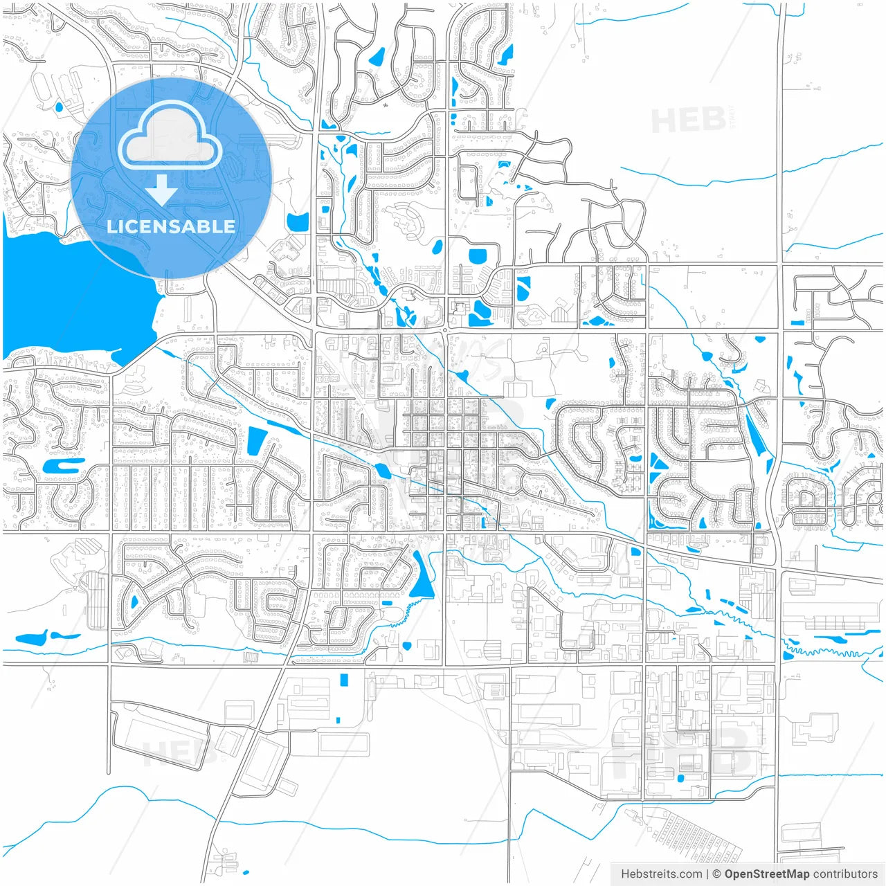 Lakeville, Minnesota, United States, city map with high resolution roads.