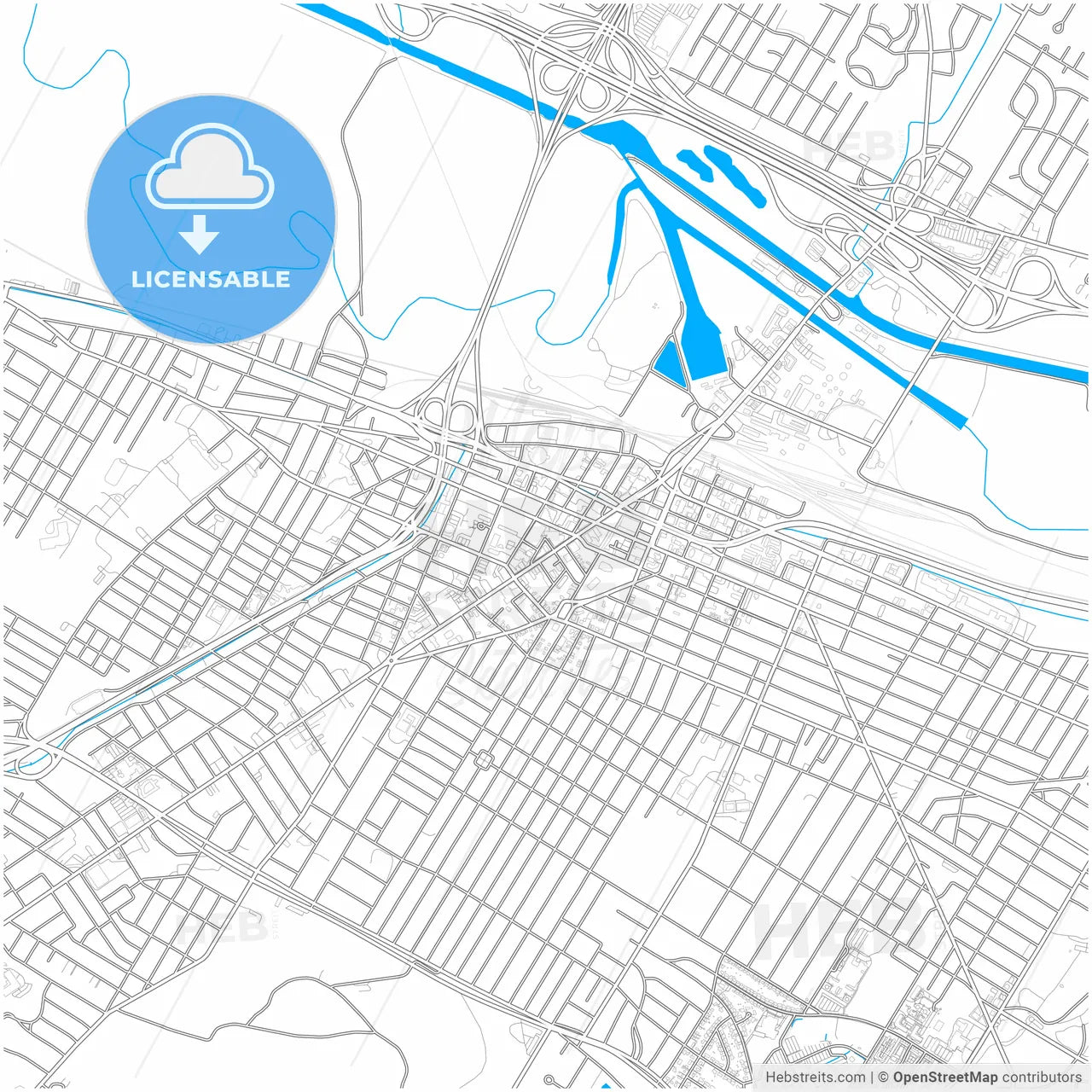 Utica, New York, United States, city map with high resolution roads.