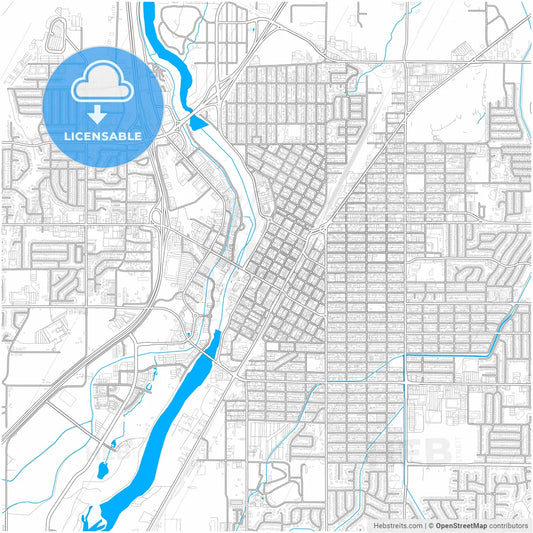 Idaho Falls, Idaho, United States, city map with high resolution roads.