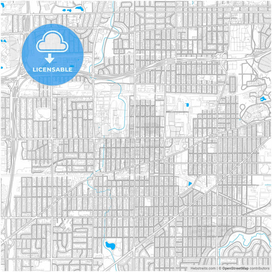 West Allis, Wisconsin, United States, city map with high resolution roads.