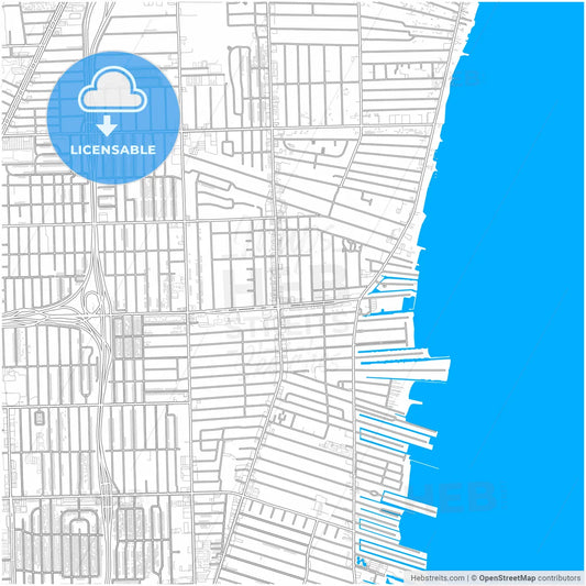 St. Clair Shores, Michigan, United States, city map with high resolution roads.