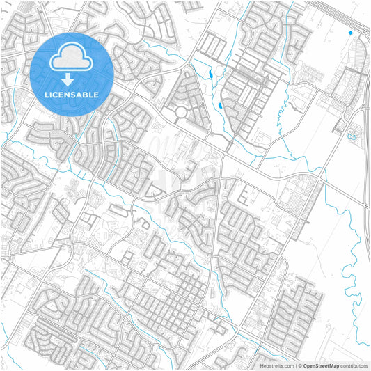 Pflugerville, Texas, United States, city map with high resolution roads.