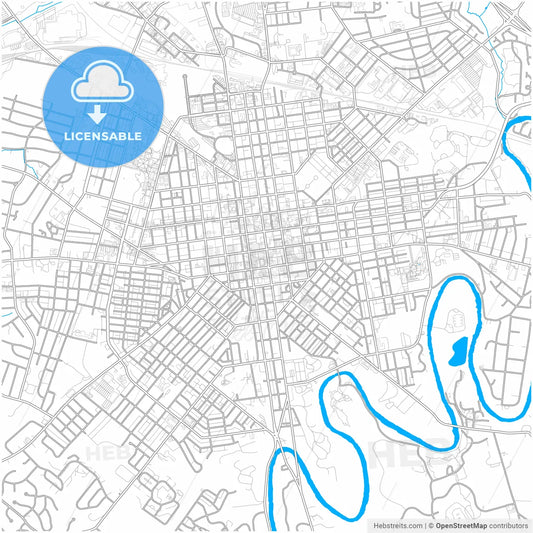Lancaster, Pennsylvania, United States, city map with high resolution roads.