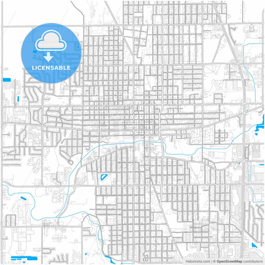 Kokomo, Indiana, United States, city map with high resolution roads.