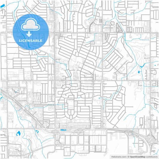 Midwest City, Oklahoma, United States, city map with high resolution roads.