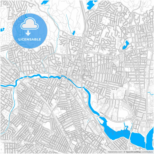 Medford, Massachusetts, United States, city map with high resolution roads.