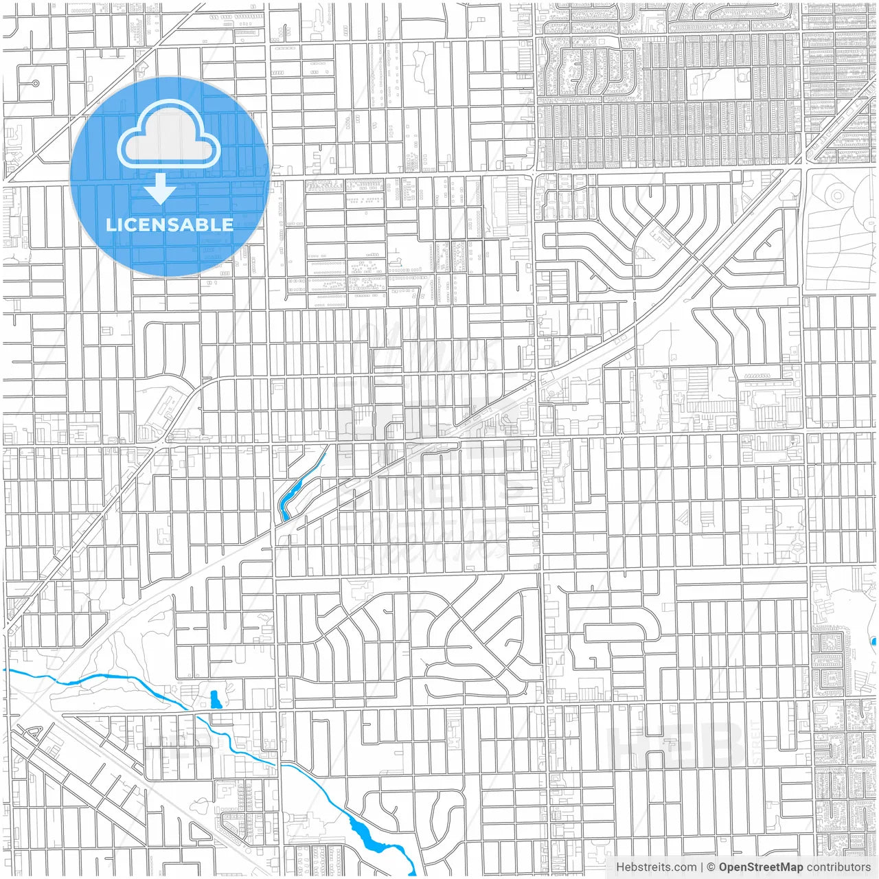 Oak Lawn, Illinois, United States, city map with high resolution roads.
