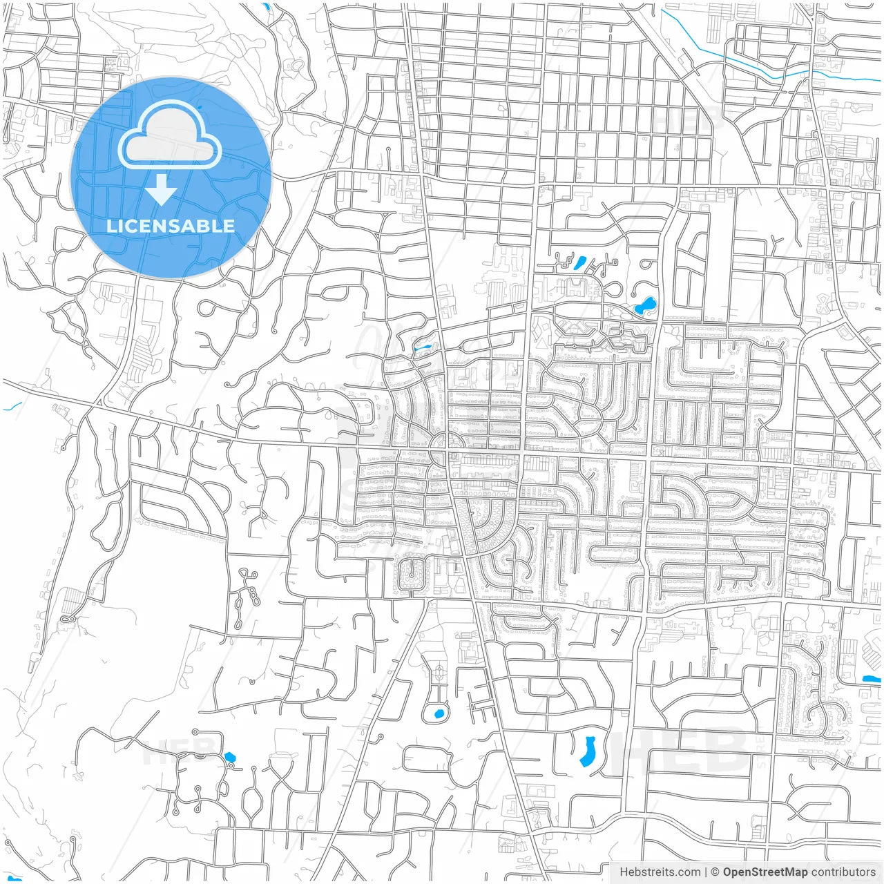 Kettering, Ohio, United States, city map with high resolution roads.