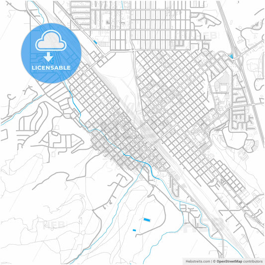 Pocatello, Idaho, United States, city map with high resolution roads.